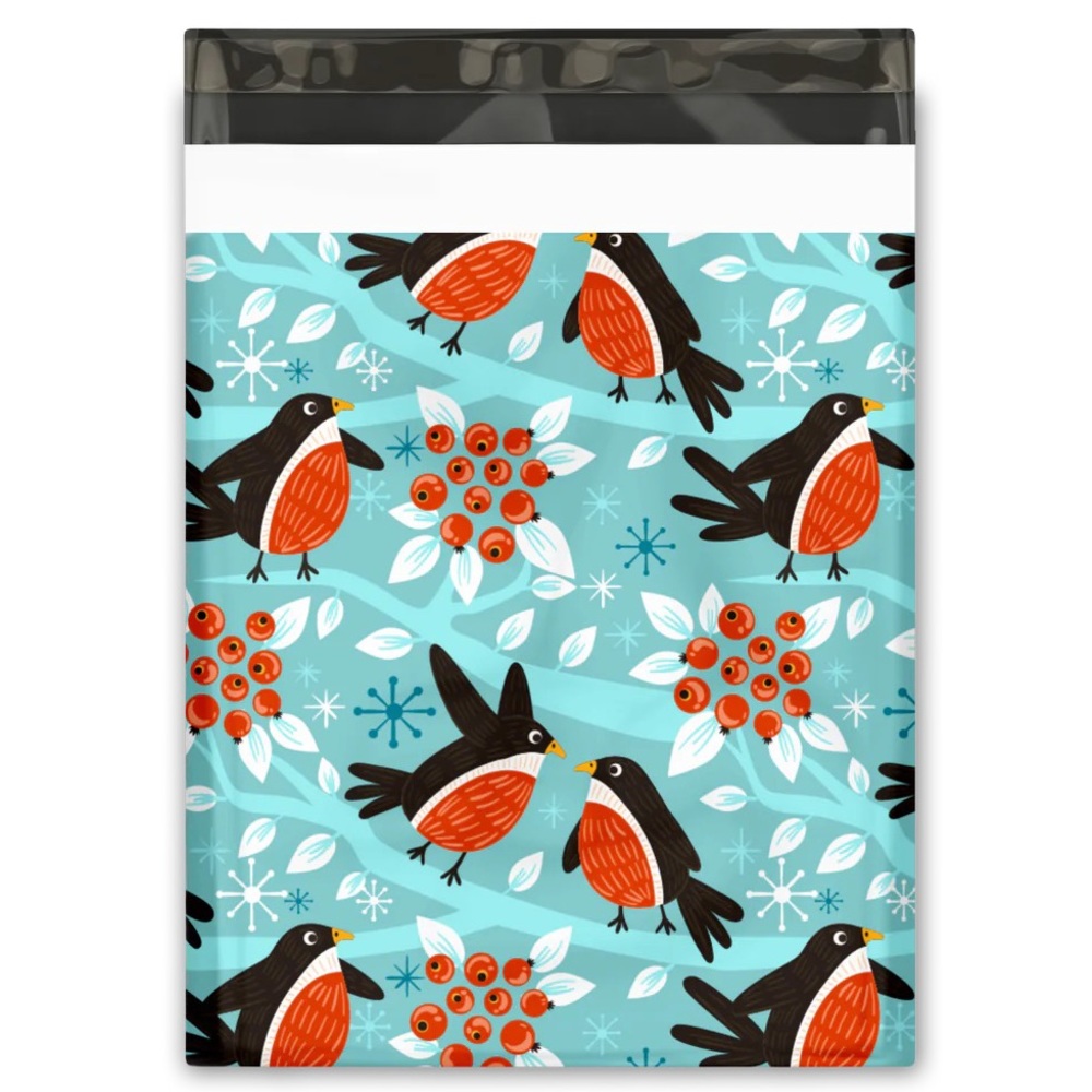 Birds & Berries Poly Mailers 10x13 Pack of 25